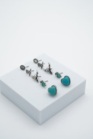 5 Piece Stud Earring Set