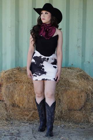 "La Vaquita" High Waisted Mini Skirt