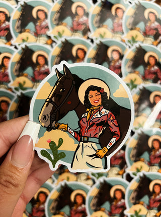 Retro Cowgirl Sticker